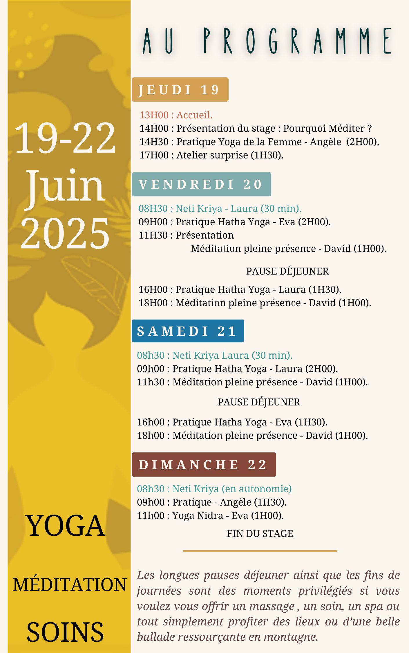 Yoga et mediation pleine présence