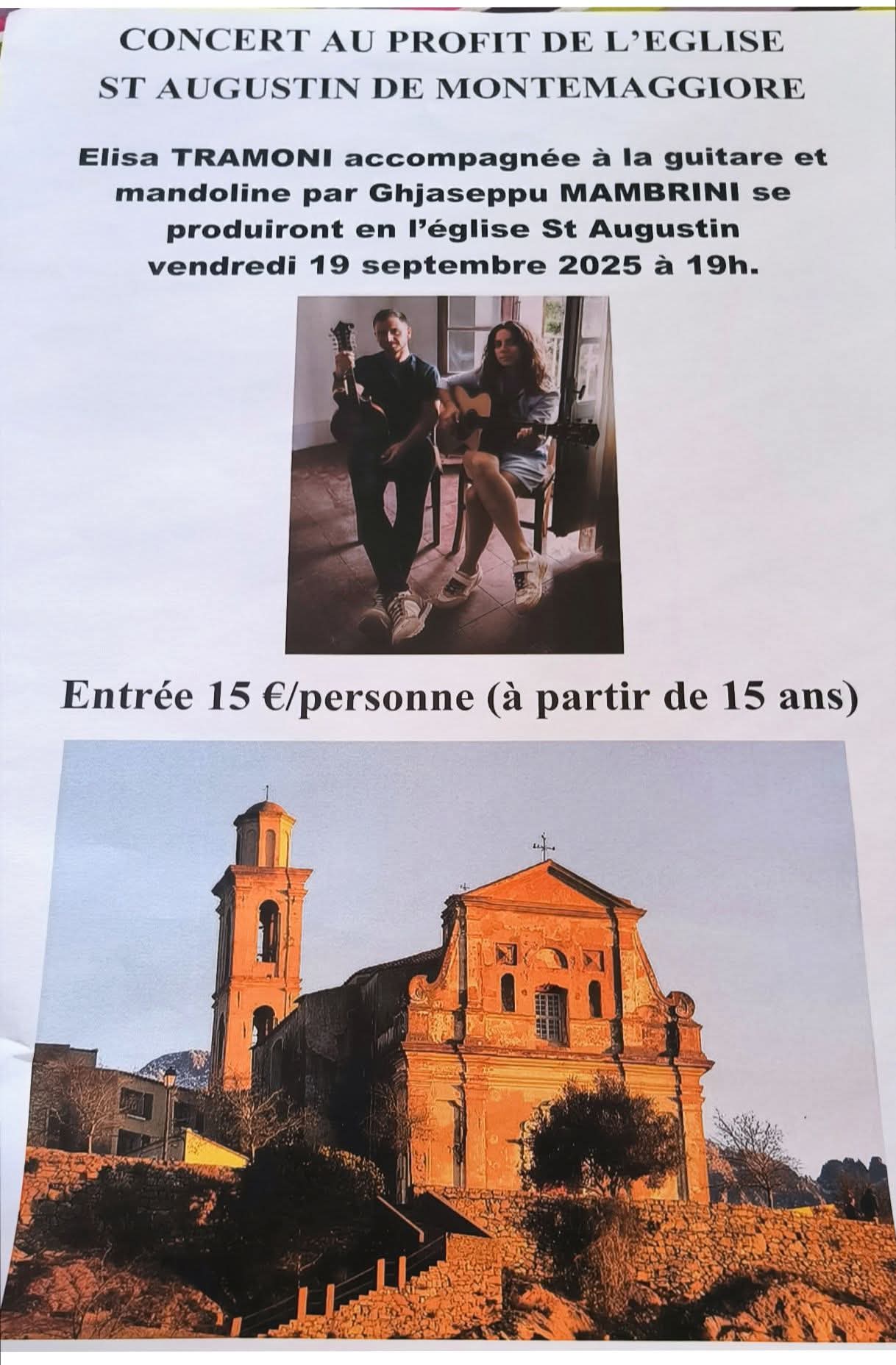 Concert au profit de la restauration de l'église de Montemaggiore