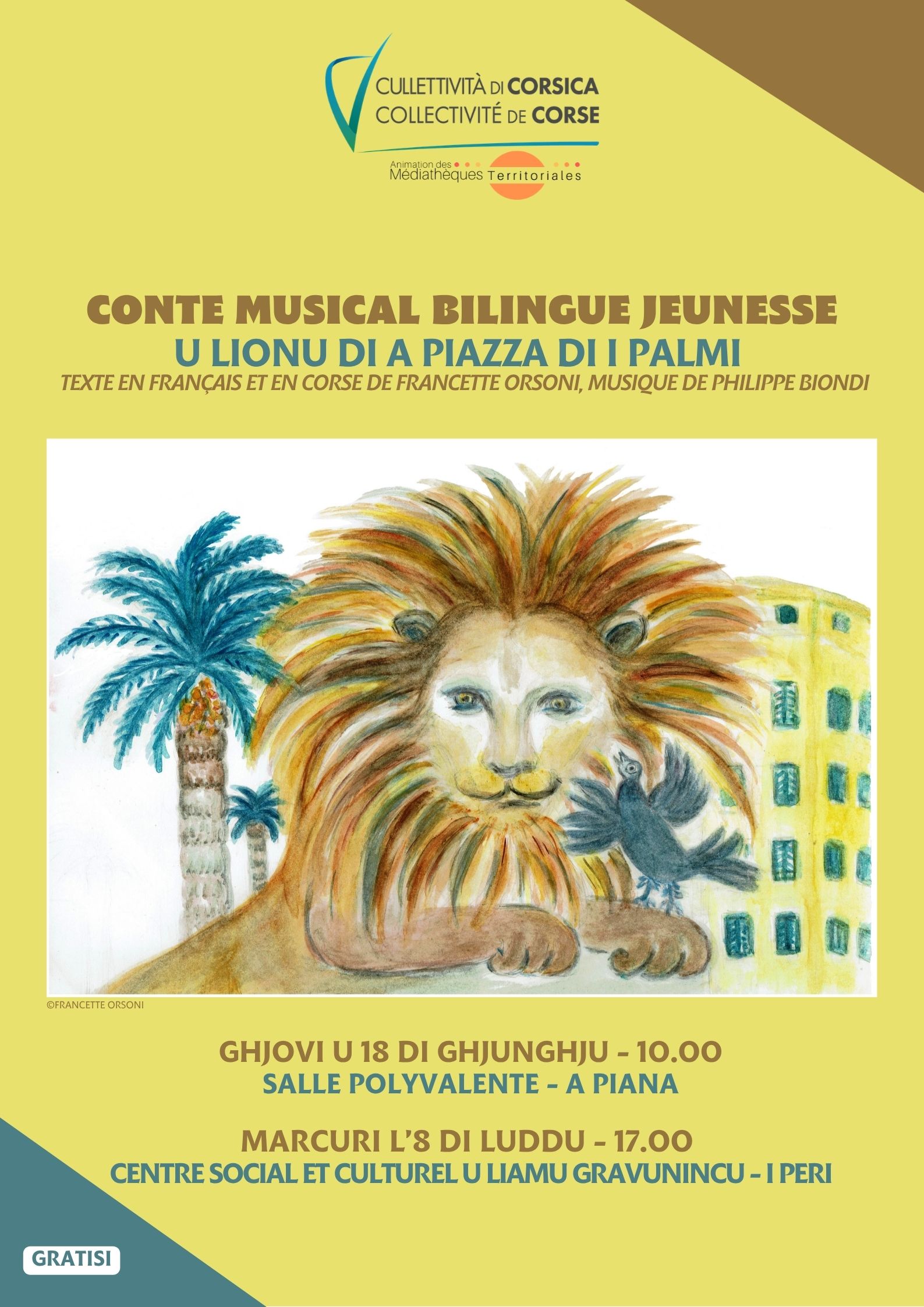 Conte musical bilingue U Lionu di a piazza di i palmi