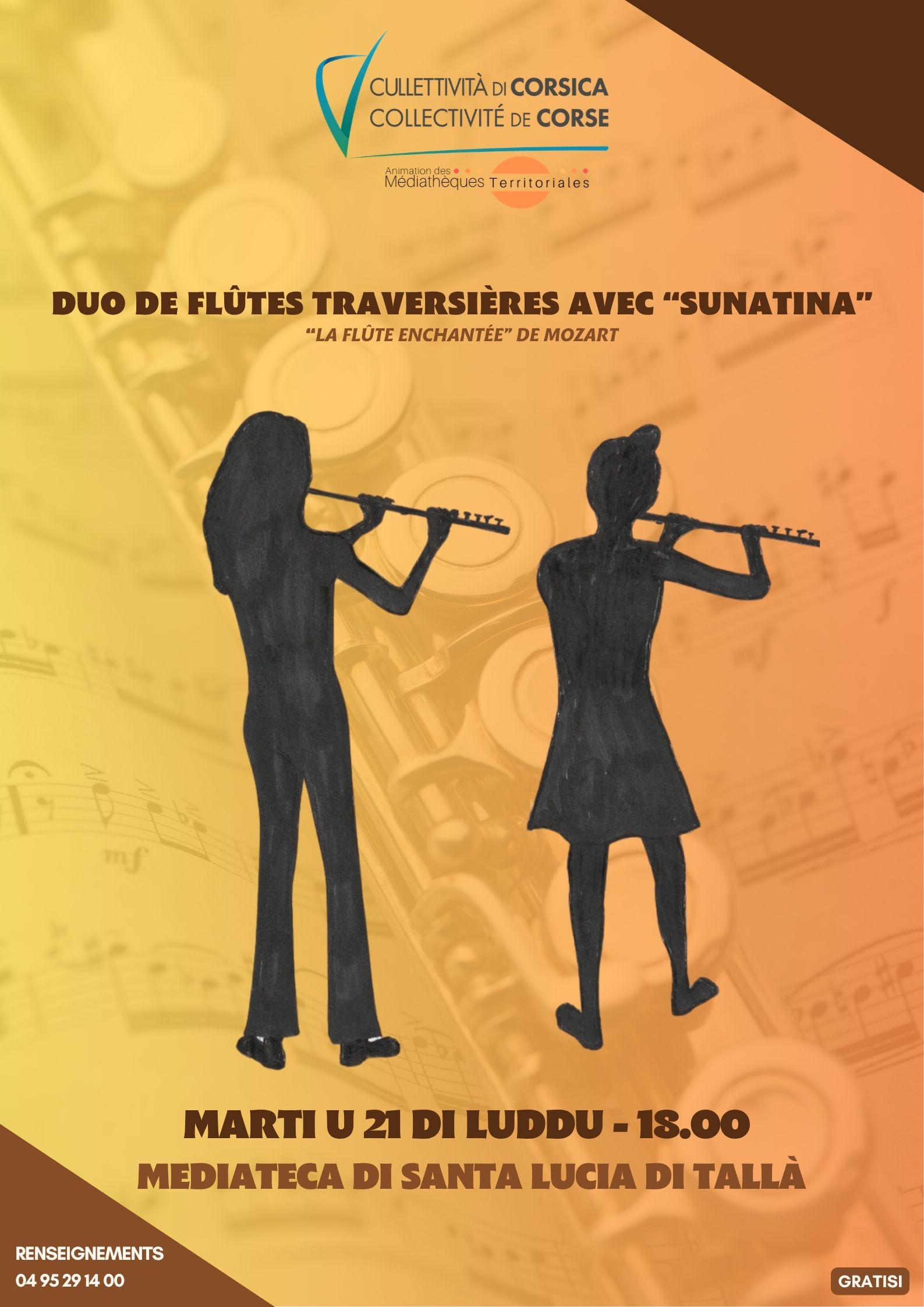 Duo de flûtes traversières Sunatina : La Flûte enchantée de Mozart