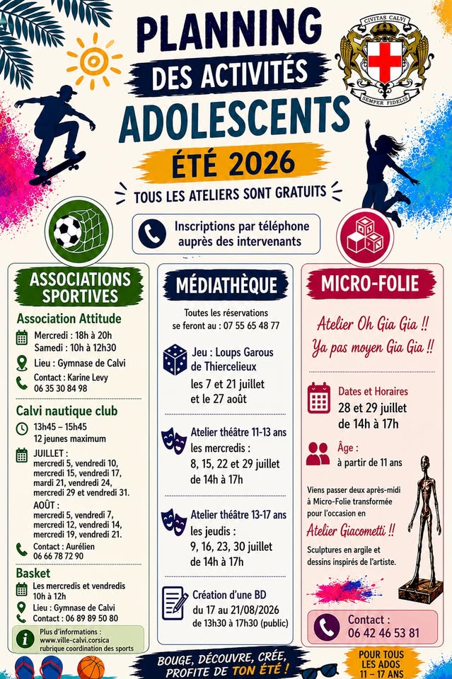 Affiche — Les Activités des Adolescents