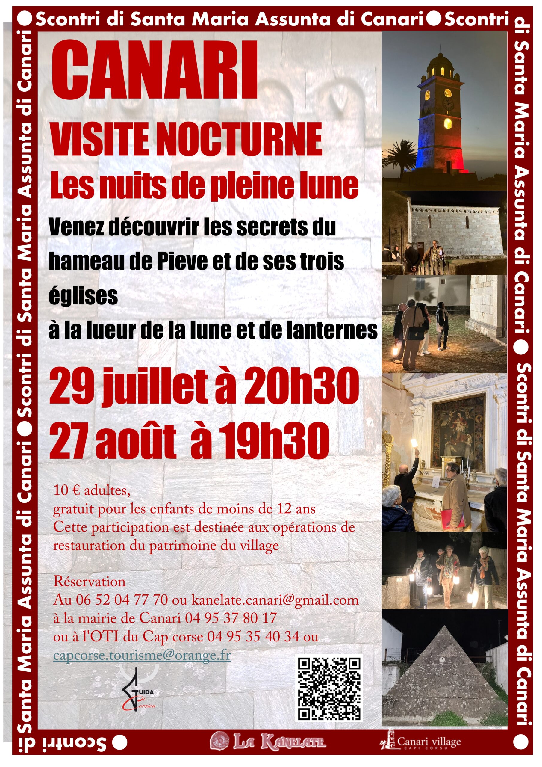 Affiche — Visite guidée nocturne du village de Canari