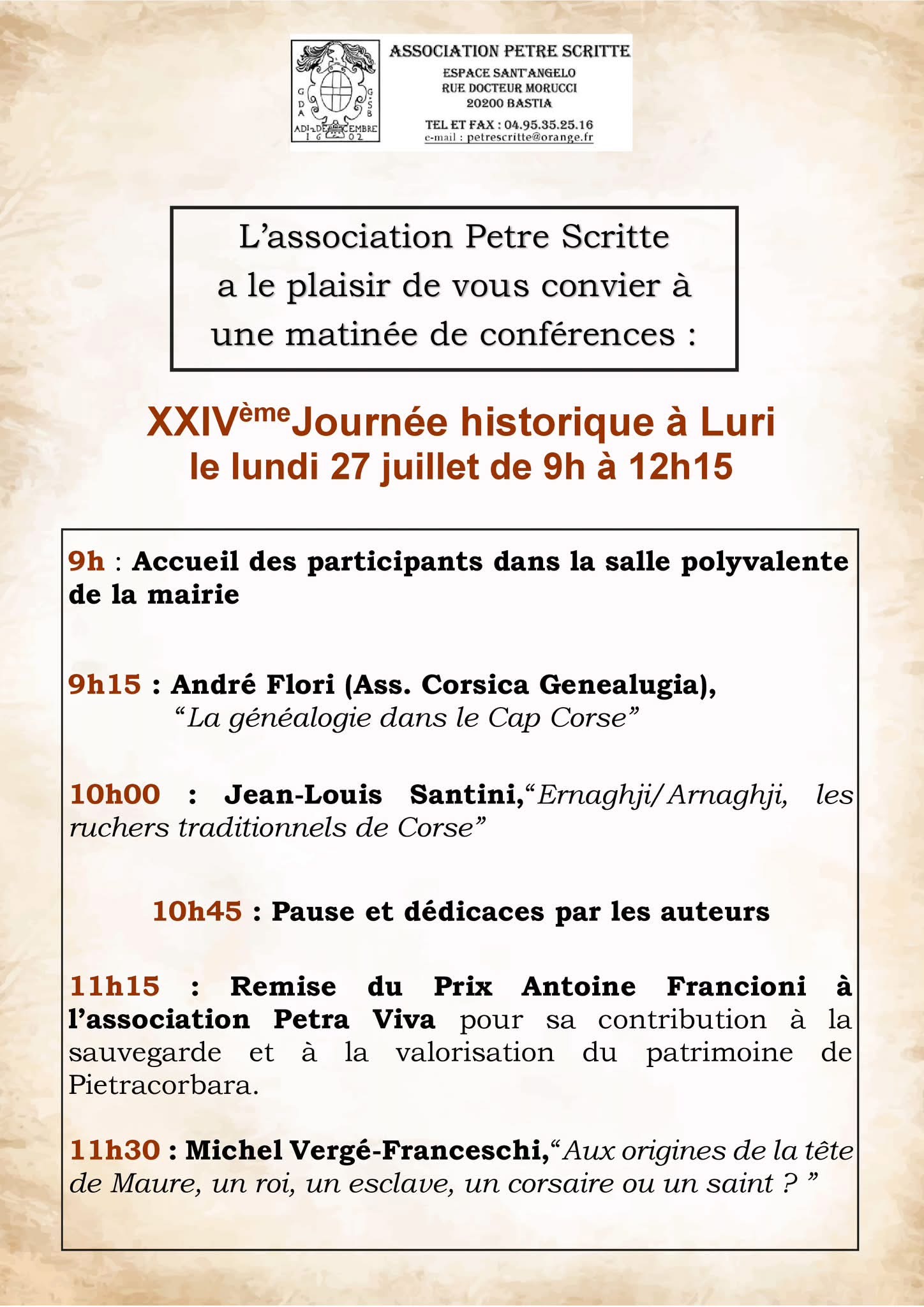Affiche — XXIVème JOURNÉE HISTORIQUE