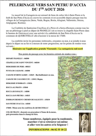 Affiche — Pélerinage vers San Petru d’Accia