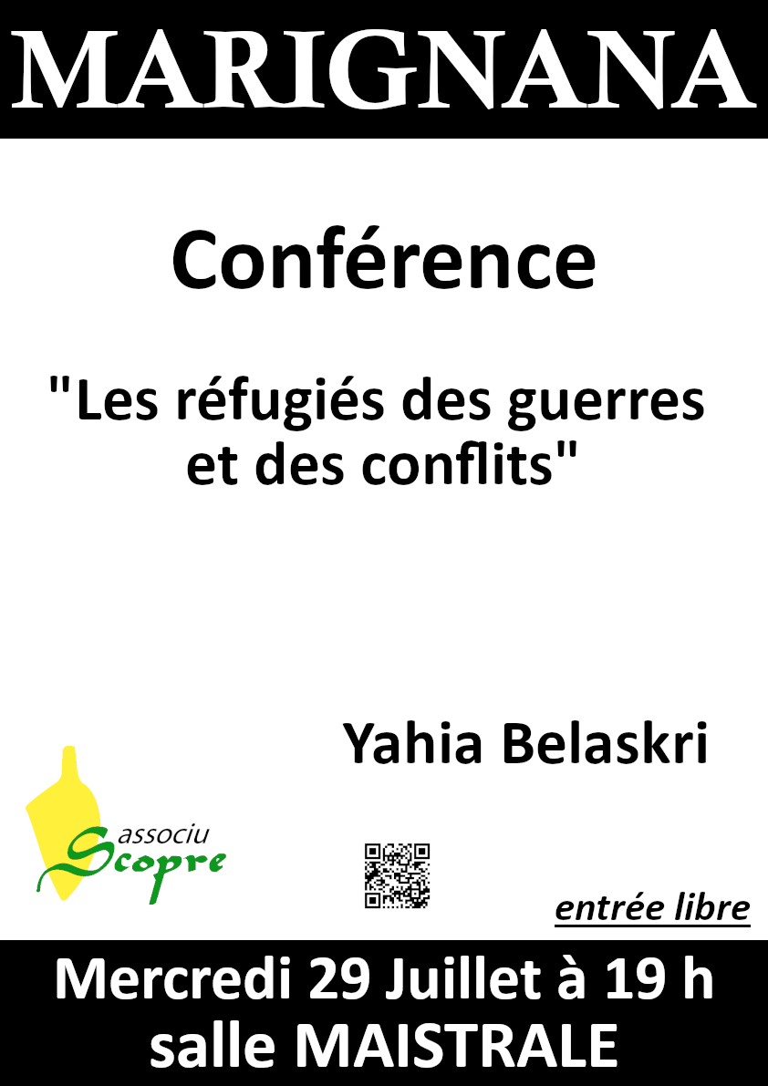 Conférence Par Yahia Belaskri « Les réfugiés des guerres et des conflits »