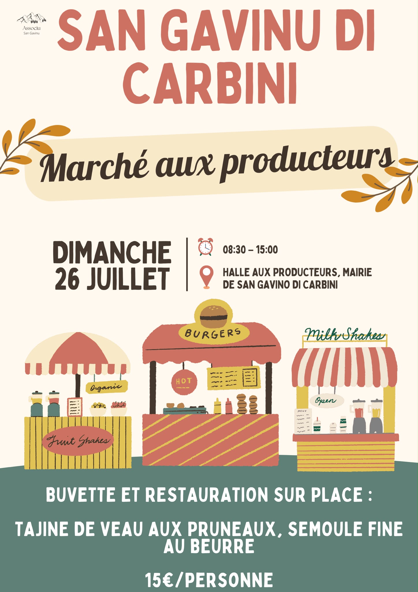 Affiche — Marché aux producteurs de San Gavino di Carbini