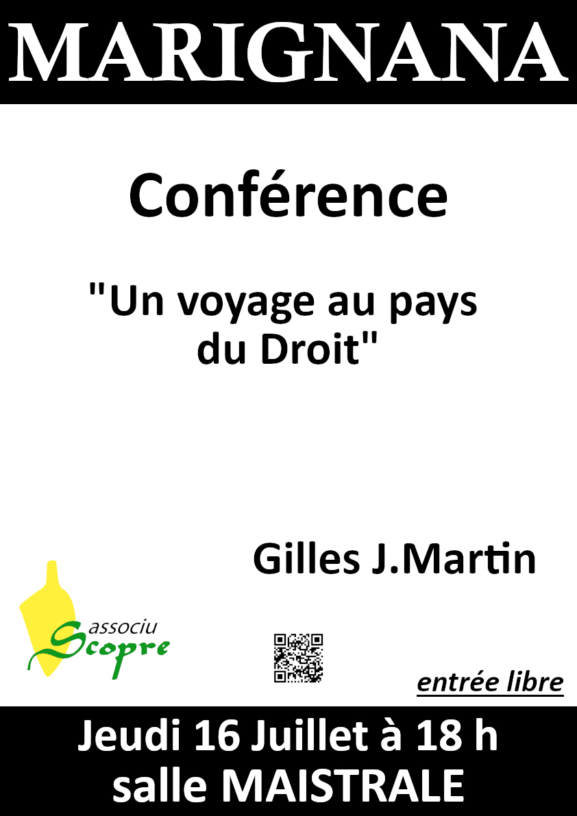 Conférence Par Gilles J. Martin « Un voyage au pays du Droit »