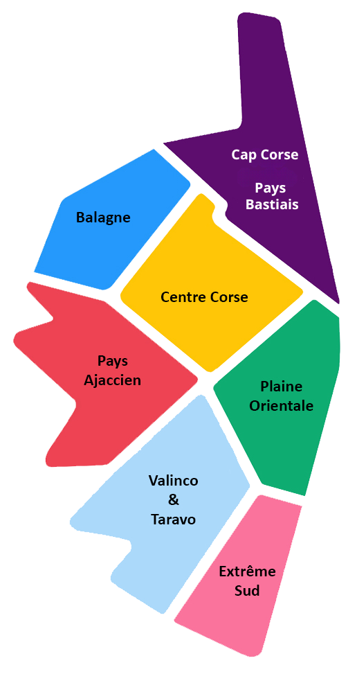 Carte interactive des micro-régions de Corse
